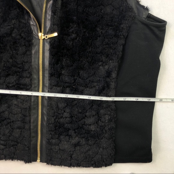 Sz M- Nygard black faux fur zip up sleeveless vest Sz M - Picture 7 of 10